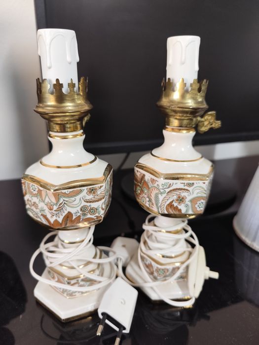 Candeeiros(2) lindíssimos vintage em cerâmica Francesa (1950)