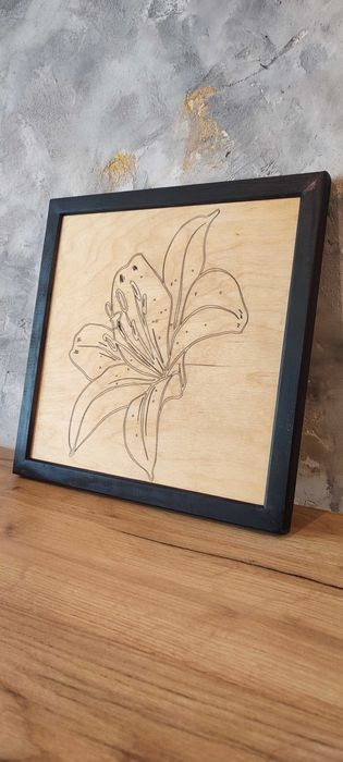 Obraz Drewniany LILIA | Rękodzieło | Loft Decor | Prezent | RenovArte