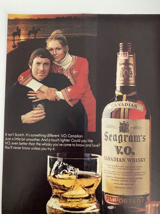 Anúncio Vintage do Whisky Canadense Seagram’s V.O. - Anos 1970