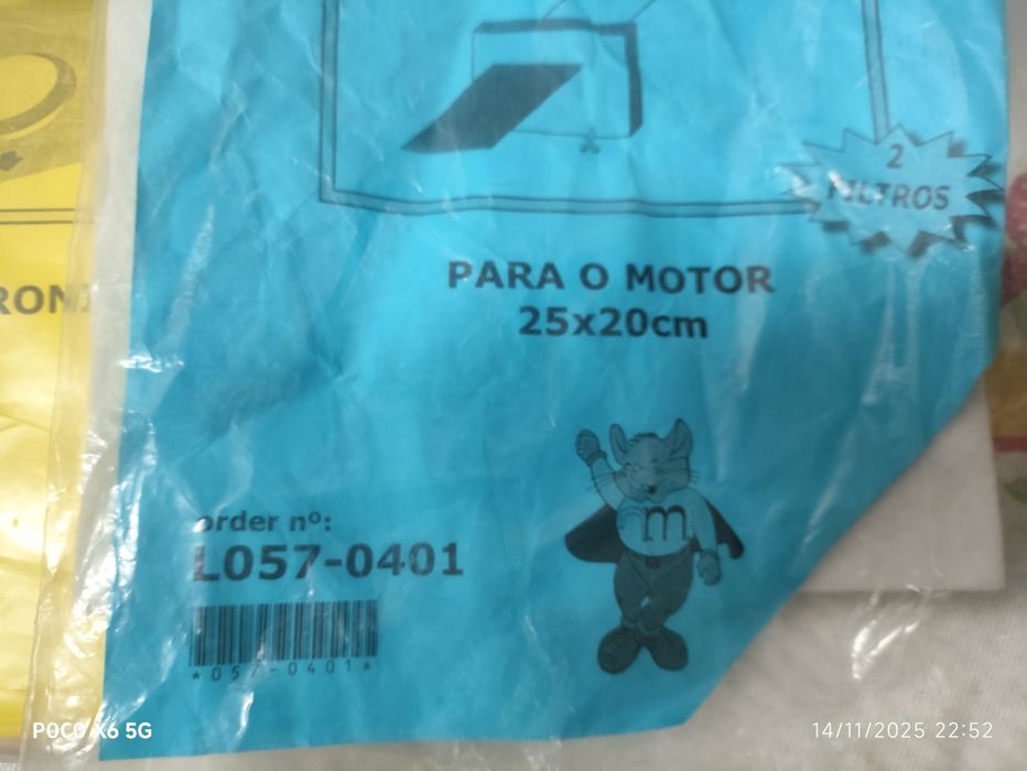 Sacos e filtro de aspirador