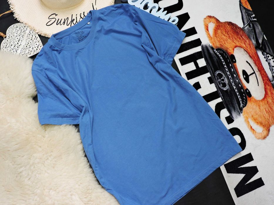 Blue Link Męski gładki t shirt basic bawełna XXL