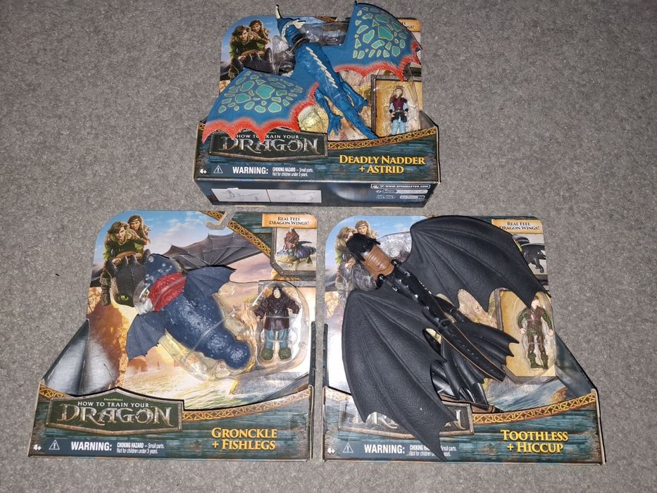 Como Treinar o teu Dragão Gronckle, Deadly Nadder e Toothless + figura