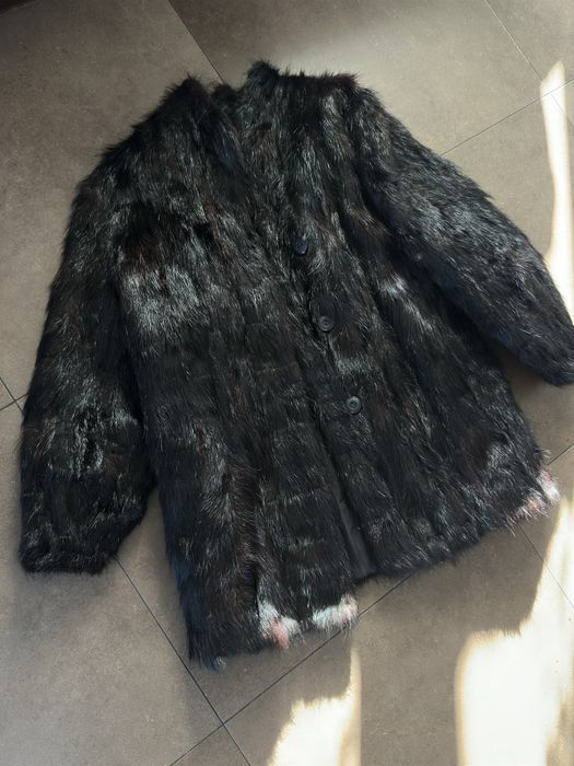 Futro prawdziwe ciemny brąz