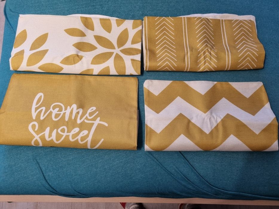 Zestaw 4 lnianych poszewek 45x45