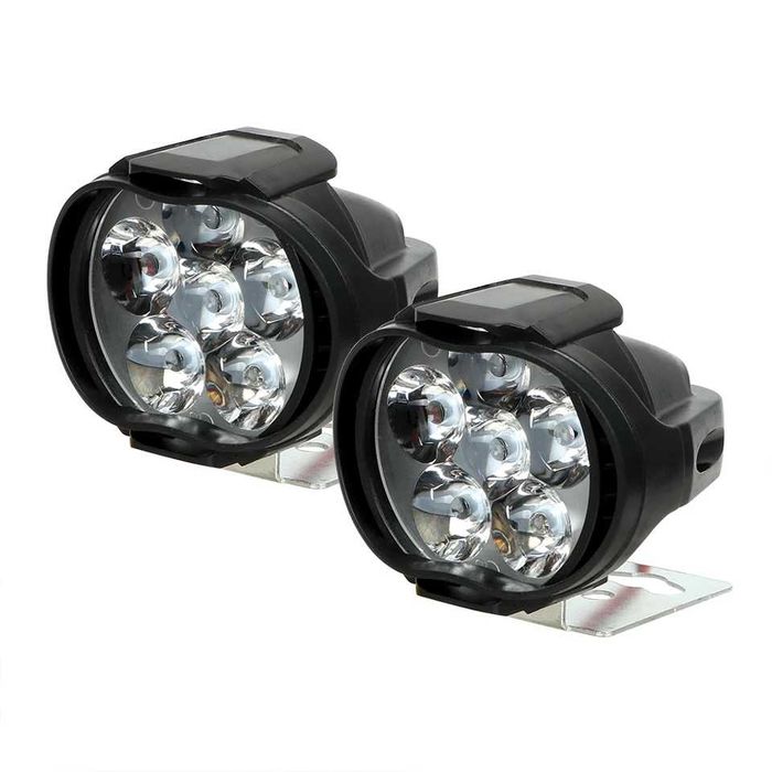 Par de faróis auxiliares 6 LED interruptor cafe racer