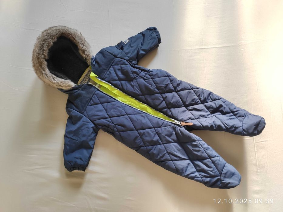 Теплий зимовий комбінезон NEXT 6-9 міс. 74 см. / Синій