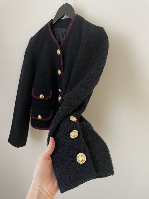 Розкішний твідовий жакет S стиль sandro