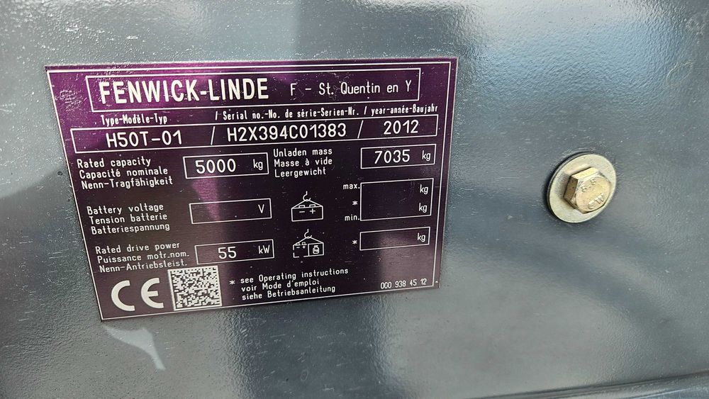 Wózek widłowy Linde H50T-01 2012r Tylko 2514mth