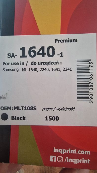 Cartridge  toner czarny  do samsung ml1640 22401641 2241
