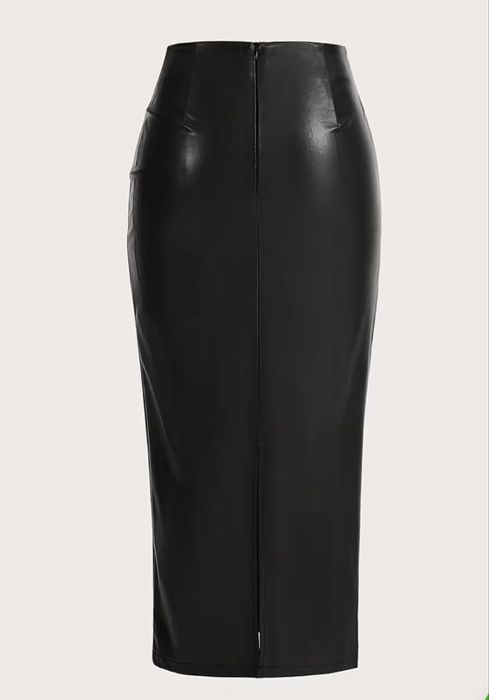 Чорна шкіряна спідниця