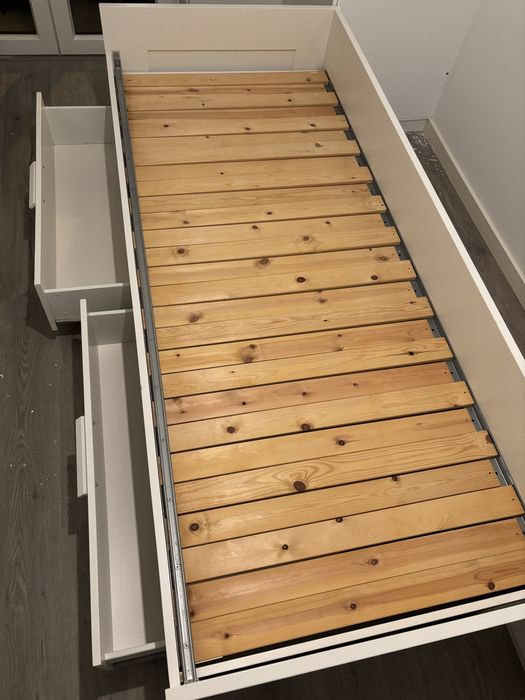 Cama individual/dupla com 2 gavetas e colchão