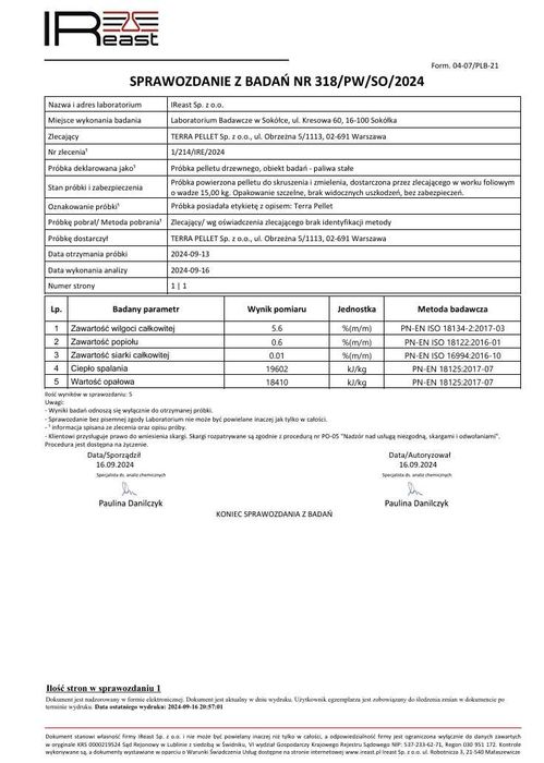 Pellet TERRA – BEZPOŚREDNIO od producenta | Dowóz pod dom