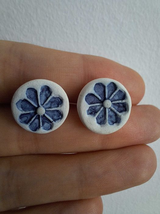 Brincos flor feitos à mão comprados nos Açores