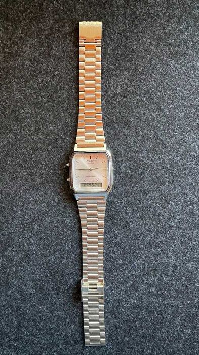 Relógio Casio AQ230 - Prateado estilo vintage