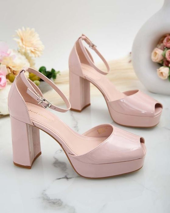 3 KOLORY 36 37 38 sandały 39 40 41 lakierowane na wysokim obcasie słup