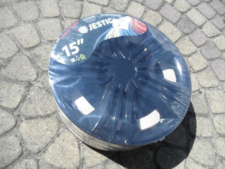 Kołpaki 15" oryginalne JESTIC FUN BLACK- NOWE. Komplet SKODA.