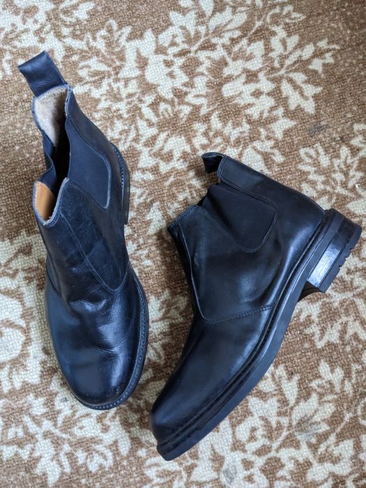 Кожаные ботинки р.44 /29 см/ сапоги резиновые р.42