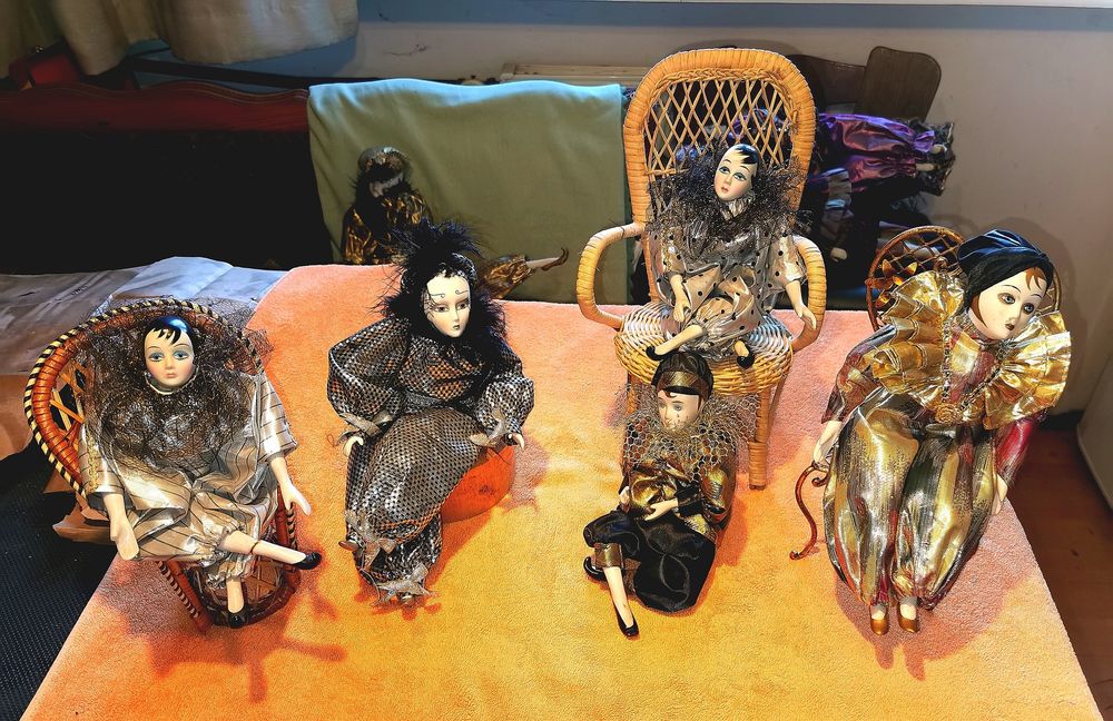 Arlekiny porcelanowe oryginalne weneckie lalki