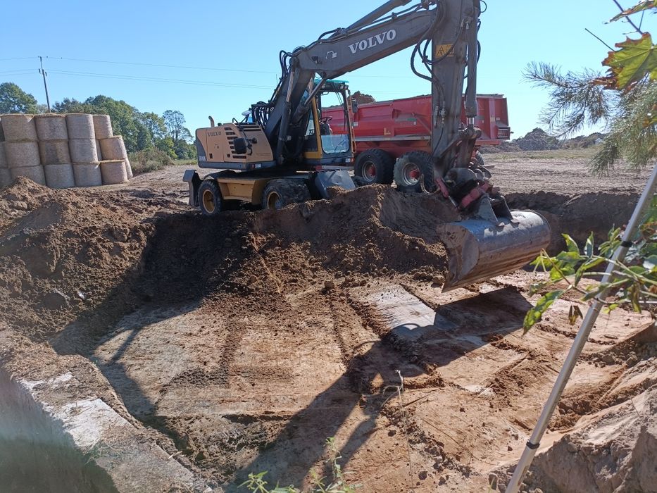 Usługi koparko-ładowarki, minikoparki rozbiórki transport ziemi żwiru.