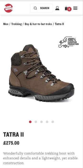 Черевики трекінгові Hanwag Tatra 2 Vibram устілка 29,5см