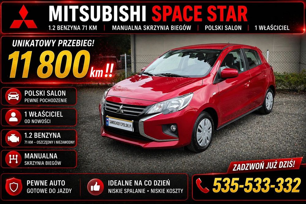 Mitsubishi Space Star Zobacz Film Prezentujący Pojazd 11 800km ! od nowości !