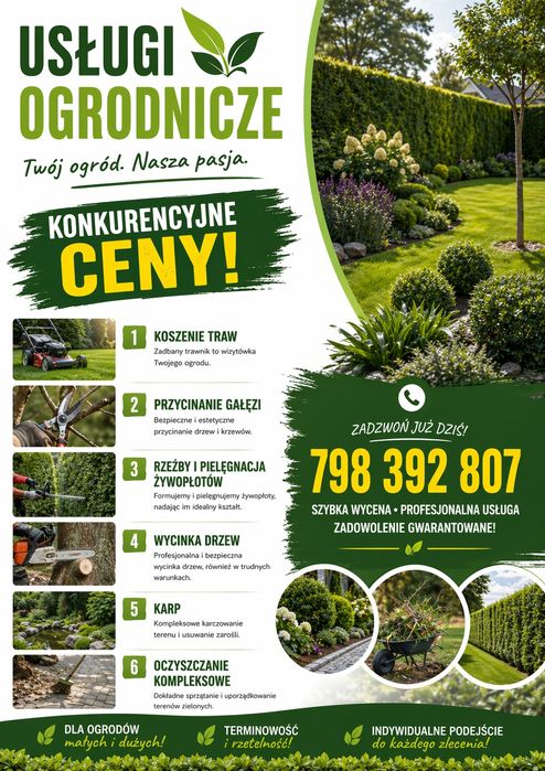 Usługi ogrodnicze KONKURENCYJNA CENA