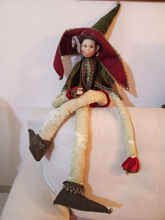 Elfo de 1m, gigante, com corda costas, musical (Xmas)