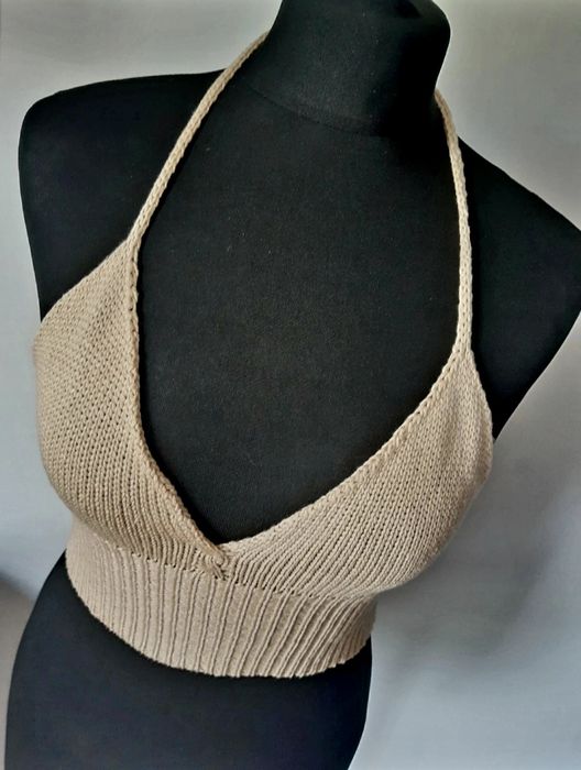 Crop top damski wiązany u szyi, Rehab z USA, S
