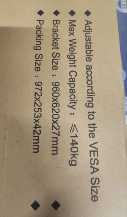 55" -86" Uchwyt do telewizora wieszak na telewizor czarny 55cali do 86