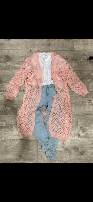 Różowy kardigam z baby moheru By o la la …!