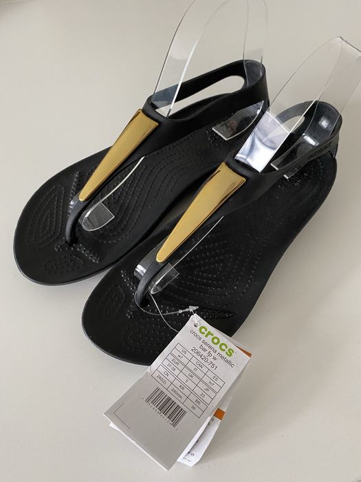 Nowe japonki Crocs Serena Metallic Bar r. 37/38 W7