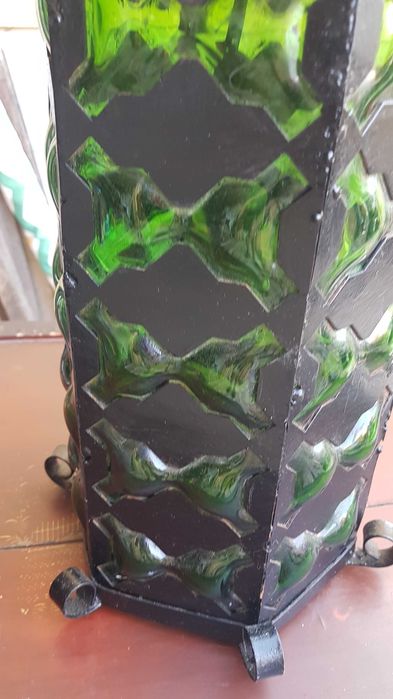 Candeeiro antigo vidro Marinha Grande sopro