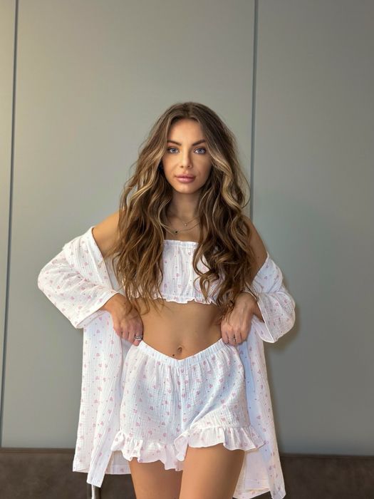 Жіноча піжама з мусліну трійка