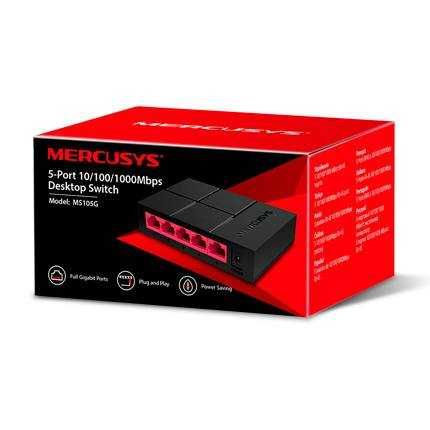 Switch de Rede Mercusys MS105G Mini 5 Portas