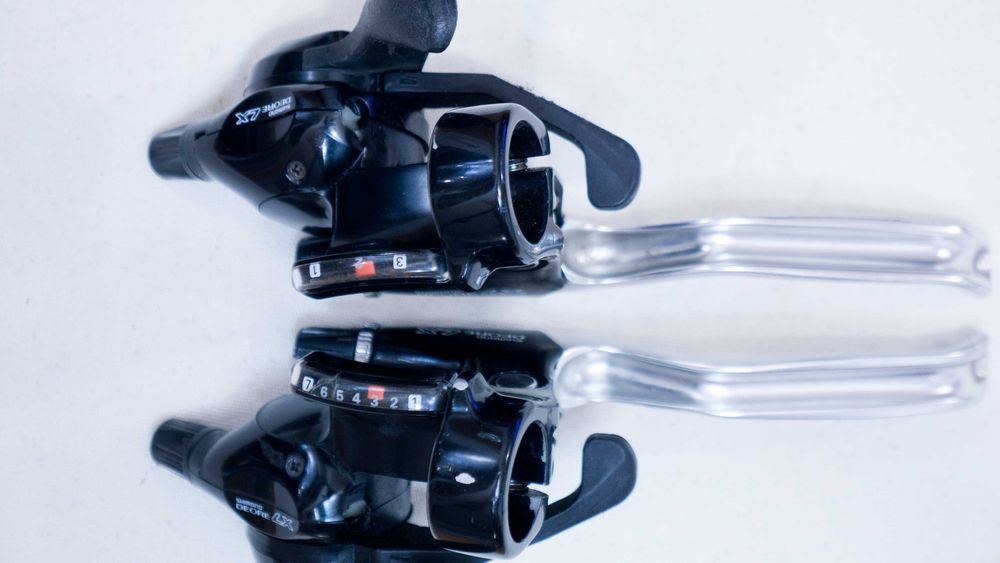 KOMPLET Klamkomanetki Shimano Deore LX ST-M563 3x7 retro MTB