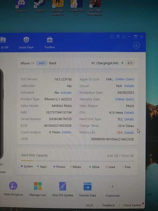 Iphone 11 78% baterii