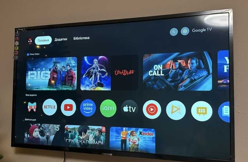 Телевізор Samsung 55  smart T2 голосове управління Android  15 wifi