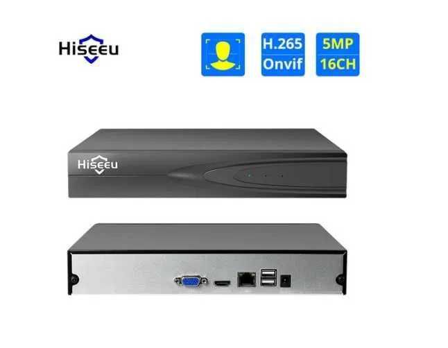 CCTV Hiseeu NVR H.265 16CH até 5MP ONVIF 2.0 IP
