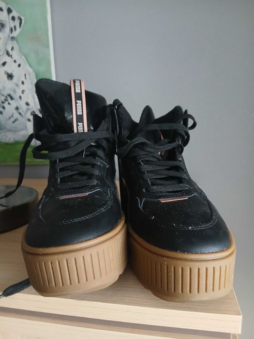 Puma Karmen Rebelle Mid WTR z brązową, platformową podeszwa