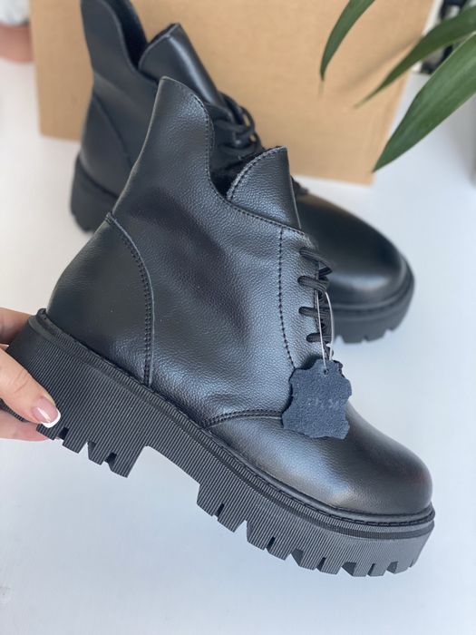 Зимові шкіряні берці на хутрі 36-23.5 см