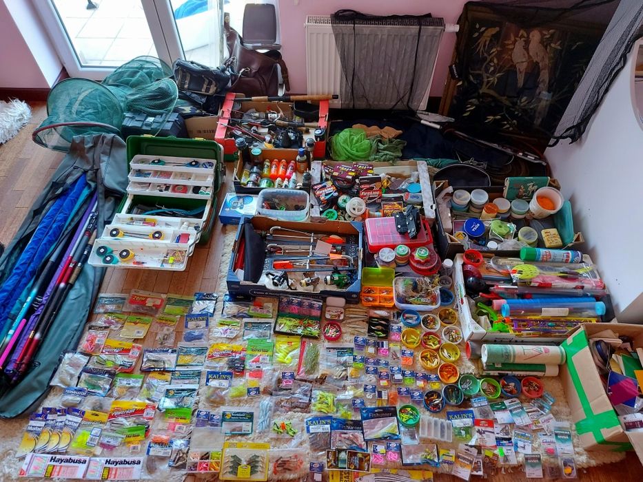 Duży zestaw wędkarski – rzeka/staw/lód, wszystko razem – wyprzedaż