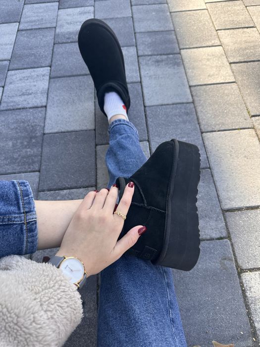 Уггі UGG Ultra Mini Hight Platform Black 5см Угг