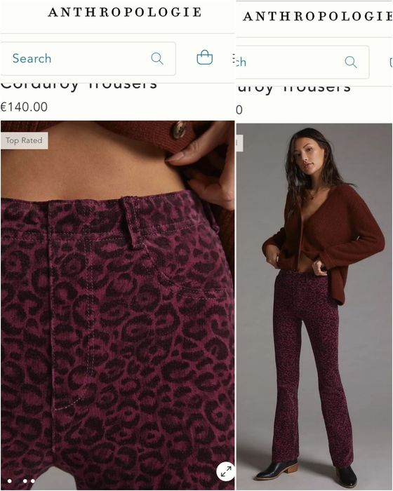 Calças bombazine elásticas tigressa, tons de rosa/roxo, com etiqueta