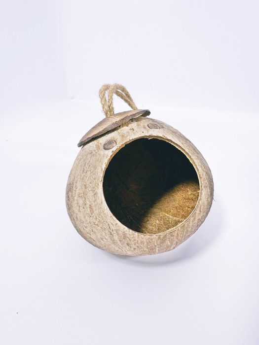 Домик Кокос для грызунов и птиц A07, 11см. Натуральный кокос, большой.