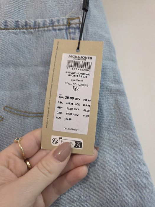 Męskie spodenki jeans nowe Jack&Jones bawełna
