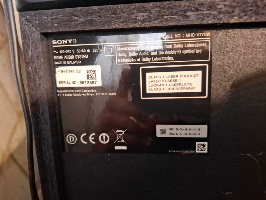 Power Audio SONY MHC-V77DW