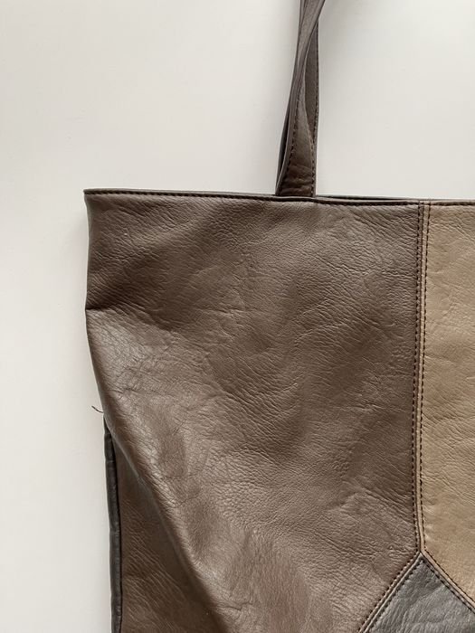 Brazowo czarna torbka typu shopper na zakupy