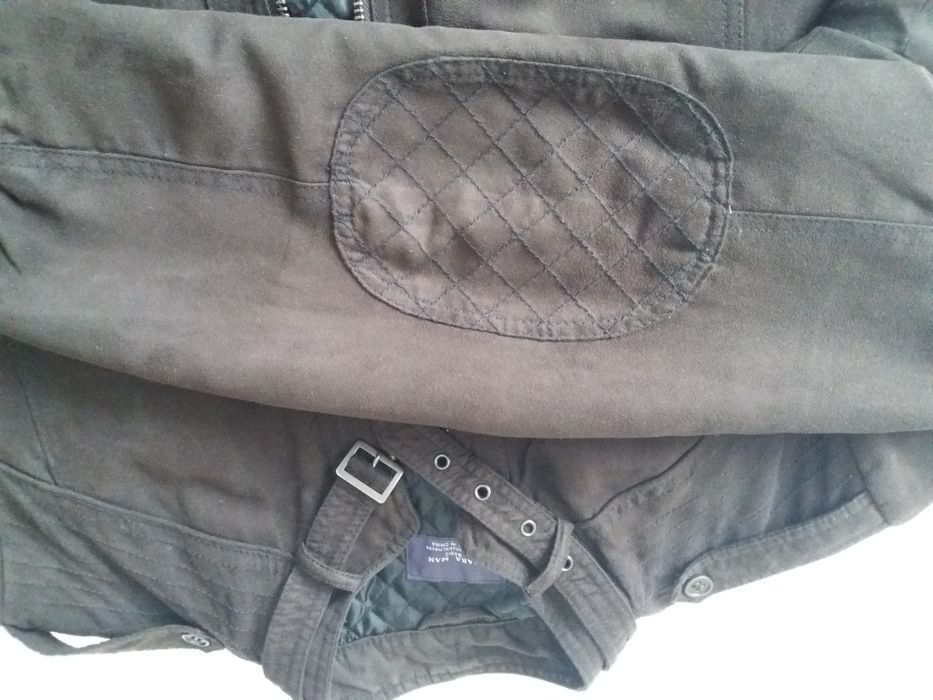 Blazer casaco castanho acolchoado bolsos