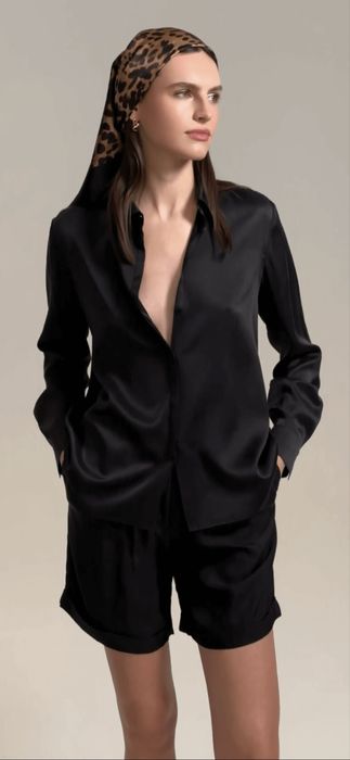 LOVLI SILK czarne bermudy z jedwabiu #NO. 81 NOWE