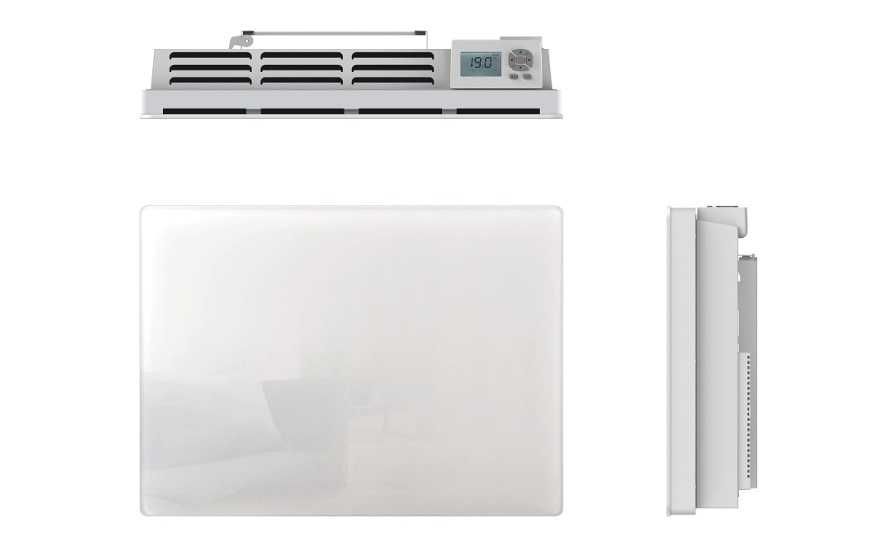 Elektryczny grzejnik Szklany 1500W Ekran LCD kolor biały